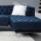 Ezamia Sectional Sofa 57365 in Navy Blue Velvet by Acme