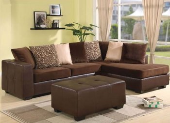 Chocolate Brown Ultra Plush Elegant Contemporary Sectional Sofa [AMSS-5090-Chocolate]