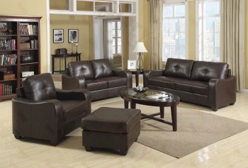 G605 Sofa & Loveseat in Brown Bonded Leather w/Options by Glory [GYS-G605 Brown]