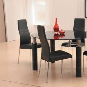 Contemporary Glass Top Dining Room Table w/Optional Chairs