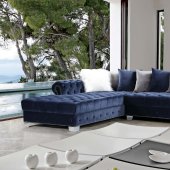 LCL-003 Sectional Sofa in Navy Blue Velvet