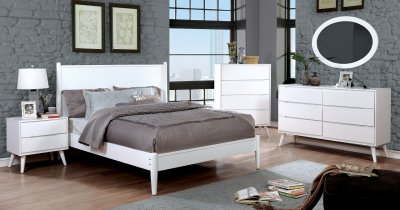 Lennart CM7386WH 5Pc Bedroom Set in White