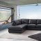 Geralyn Sectional Sofa LV02397 in Black Leather by Acme