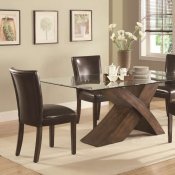 Nessa Dining Table 103051 in Deep Brown by Coaster w/Options