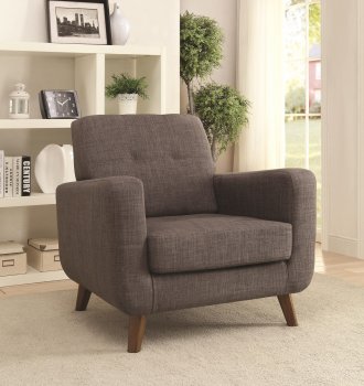902481 Accent Chair Set of 2 in Grey Linen-Like Fabric by Coaste [CRCC-902481]