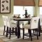 Black Counter Height Dining Table w/Faux Marble Top & Options