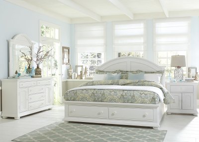 Summer House I Bedroom 5Pc Set 607-BR-QSB in Oyster White