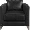 Betla Accent Chair AC01986 in Black Leather & Aluminum by Acme