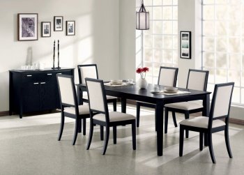 Louise Dining Room 7Pc Set 101561 in Black by Coaster w/Options [CRDS-101561 Louise]