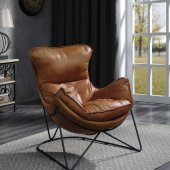 Thurshan Accent Chair 59945 in Aperol Top Grain Leather by Acme