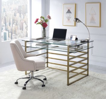 Shona Writing Desk 92535 in Antique Gold by Acme