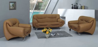 Light Brown Leather Living Room Set