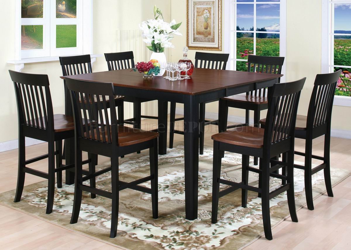 Two-Tone Finish 5Pc Modern Counter Height Dining Set w/Options - Click Image to Close