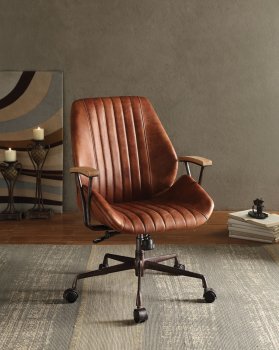 Hamilton Office Chair 92413 in Cocoa Top Grain Leather by Acme [AMOC-92413 Hamilton]