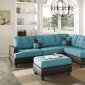 F6859 Sectional Sofa 3Pc in Teal Fabric by Boss