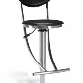 Contemporary Set of Two Bar Stools in Dark Brown Leatherette