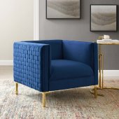 Resonate Accent Chair in Navy Velvet by Modway