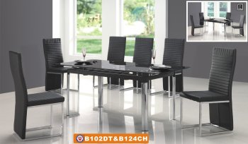 102DT Dining Table in Black by American Eagle w/Optional Chairs [AEDS-102DT&124CH]
