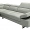 Barts Sectional Sofa Light Grey Bonded Leather by Beverly Hills