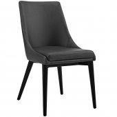 Viscount Dining Chair Set of 2 in Black Vinyl by Modway