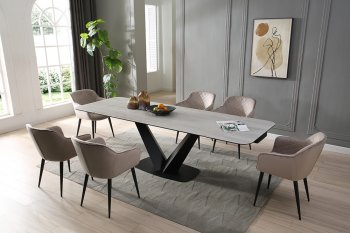 9189 Dining Table by ESF w/Optional 1117 Beige Chairs [EFDS-9189-1117]