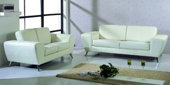 Julie Sofa in White Leather Match by Beverly Hills w/Options [BHS-Julie-WH]