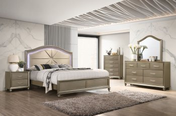 8318G Bedroom in Gold by Lifestyle w/Options [SFLLBS-8318G Gold]