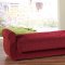 Red Fabric Contemporary Living Room Sleeper Sofa w/Storage