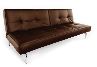 Chocolate, Black or White Leatherette Modern Convertible sofa