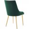 Viscount Dining Chair Set of 2 in Green Velvet by Modway