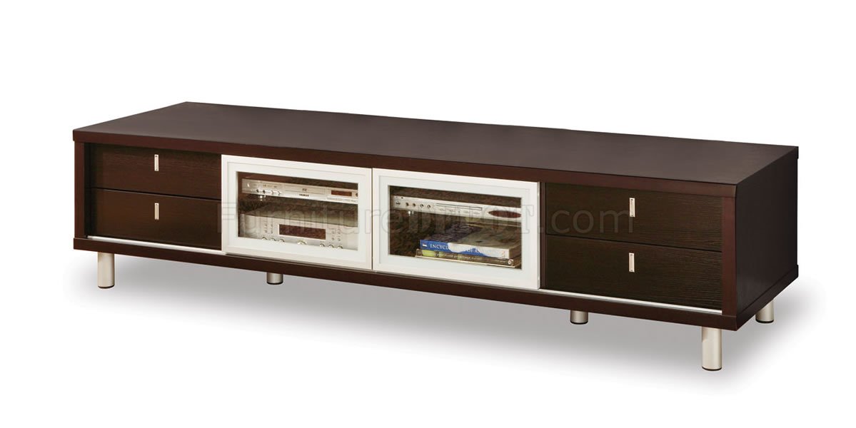 M722tv Wenge Tv Stand With Sliding Doors, Tv Stand With Glass Sliding Doors