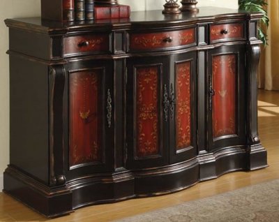 Antique Black Finish Stylish Contemporary Cabinet