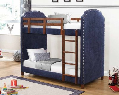 Diego 460380 Bunk Bed in Navy Blue & Nutmeg by Coaster