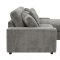 Tavia Sectional Sofa LV01882 in Gray Corduroy Fabric by Acme
