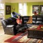 Black Leather Match Contemporary Reclining Sectional Sofa