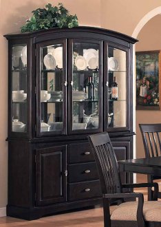 Cappuccino Finish Classic Arched Buffet with Hutch
