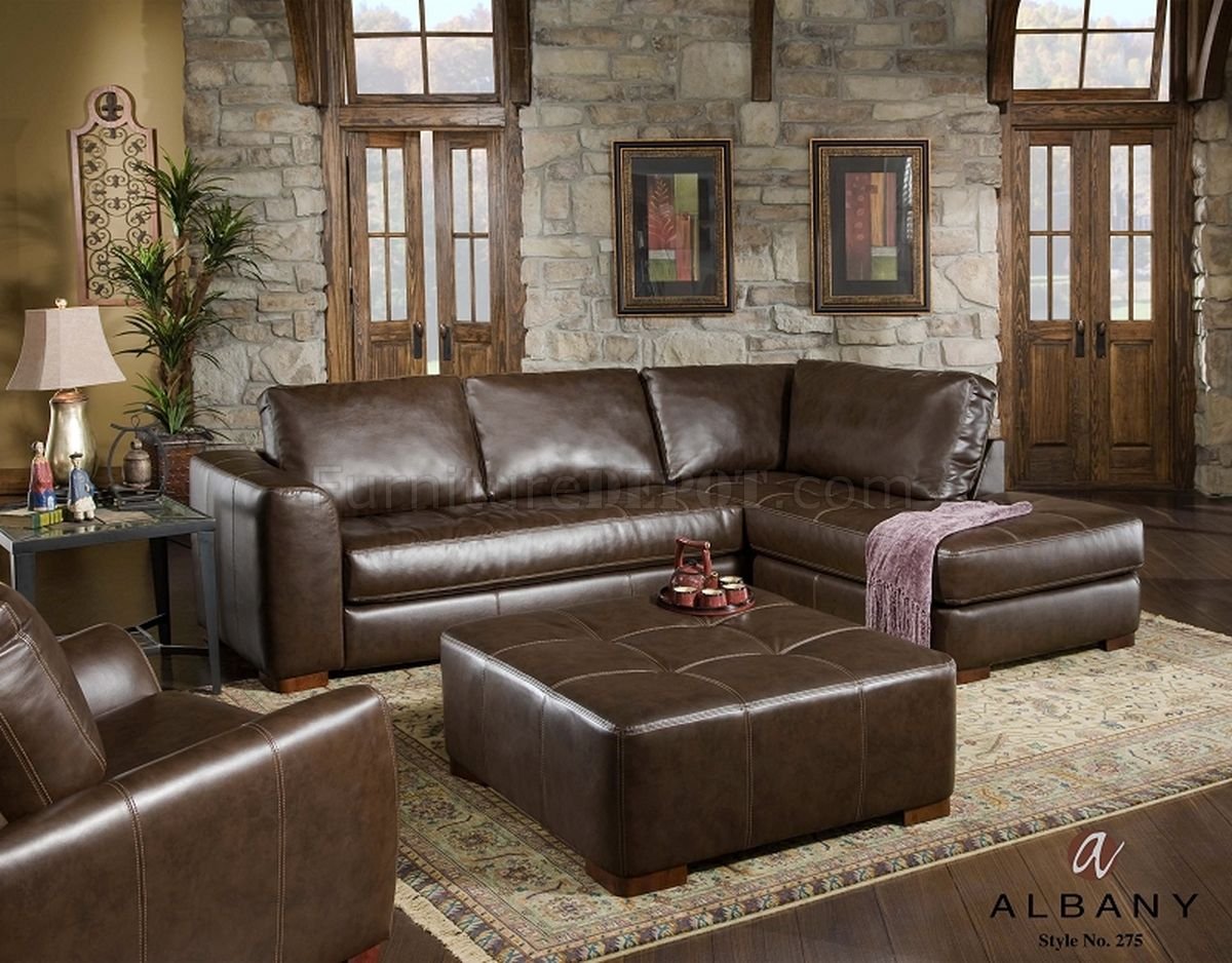  Dark  Brown  Bonded Leather  Capri Sectional Sofa w Options