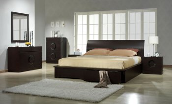 Zen Dark Chocolate Bedroom by J&M w/Platform Bed [JMBS-Zen]