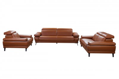 Mercer Sofa in Adobe Orange Leather by Beverly Hills w/Options