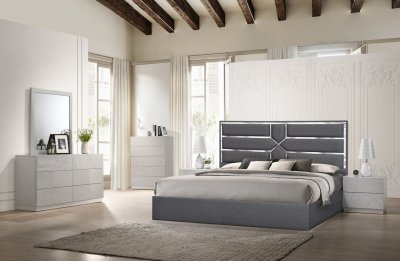 Da Vinci Bedroom Charcoal J&M w/Optional Naples Gray Casegoods