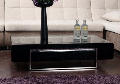 Drone Coffee Table by Beverly Hills Furniture in Black Hi-Gloss