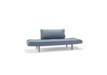 Zeal Daybed in Light Blue Fabric w/Wooden Legs by Innovation [INSB-Zeal Deluxe-525]