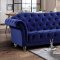 Darcy Sofa & Loveseat Set in Navy Blue Velvet Fabric