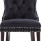 Nikki Dining Chair 740 Set of 2 Black Velvet Fabric by Meridian