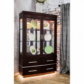 Lawrence CM3130HB Curio in Dark Cherry w/Touch Lights