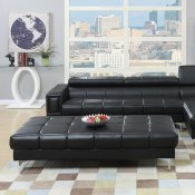 F7363 Sectional Sofa in Black Bonded Leather by Boss