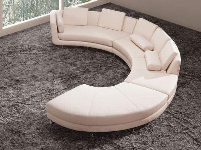 A94 Cream Half Leather Modular 4PC Sectional Sofa by VIG