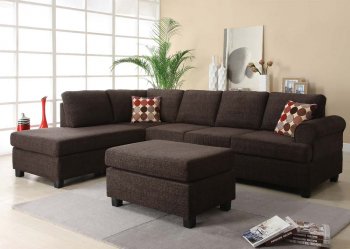 50540 Donovan Reversible Sectional Sofa in Onyx Fabric by Acme [AMSS-50540 Donovan]
