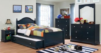 Diane 4PC Youth Bedroom Set CM7158BL in Navy Blue w/Options [FAKB-CM7158BL-Diane]