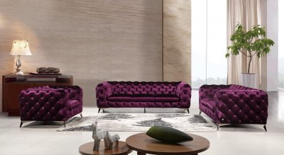 Glitz Sofa in Purple Fabric by J&M w/Options
